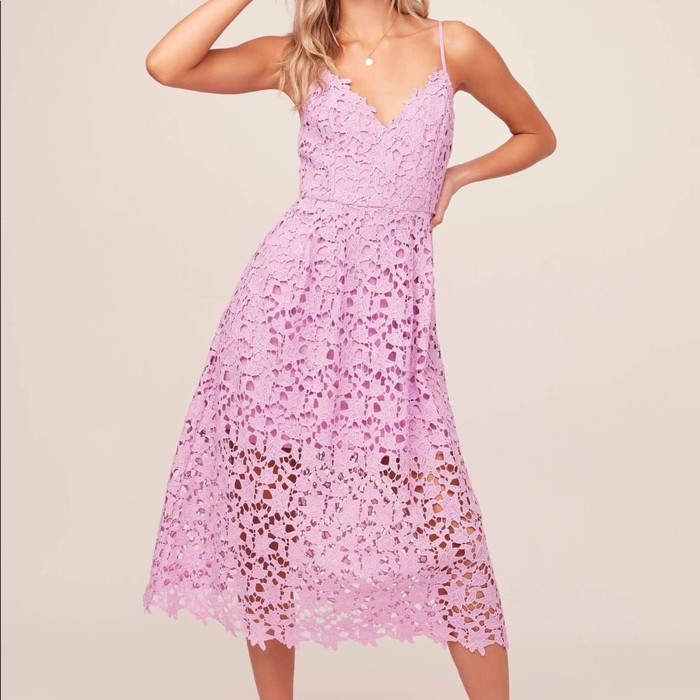 ASTR A-Line Lace Midi Dress